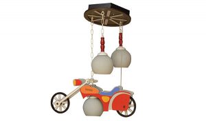 لوستر اشیاء برای اتاق کودک، لوستر با طرح موتورسیکلت